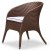 Lot de 2 chaises en resine tressee design bi-color marron