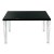 table carré design noire type Top Top avec pieds transparents
