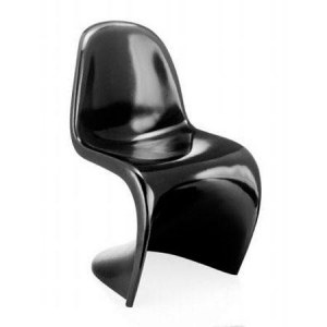 Lot de 4 Chaises type panton noir mat