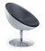 Fauteuil half moon noir et blanc