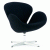 Fauteuil swan noir type Jacobsen