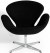 Fauteuil swan noir type Jacobsen