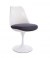 Chaise tulipe blanche avec coussin gris inspiré Saarinen