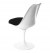 Chaise tulipe blanc avec coussin noir inspiré Saarinen