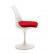 Fauteuil tulipe blanc avec coussin rouge neuf inspiré Saarinen