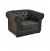 fauteuil chesterfield noir cuir PU