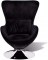 Fauteuil design Cocoon avec revetement noir oeuf 
