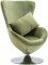 Fauteuil design Cocoon avec revetement vert oeuf