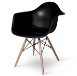 Lot de 6 fauteuils DAW noir type Charles Eames