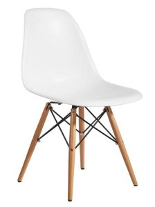  Lot de 4 chaises Charles EAMES DSW Blanc