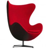 Fauteuil egg rouge style Jacobsen