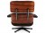 Fauteuil Lounge + ottoman Eames en cuir noir et bois de rose