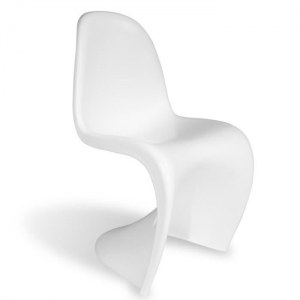 6 Chaises type panton blanc brillant laqué