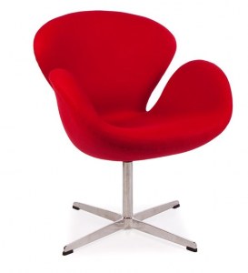 Fauteuil swan rouge type Jacobsen